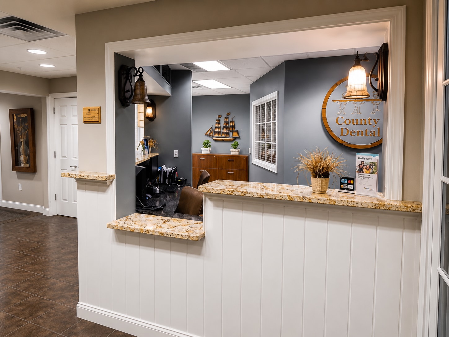 County Dental at Fishkill reception area