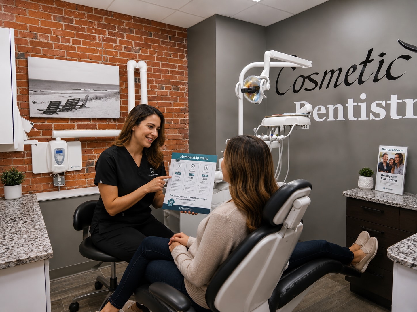Dentist with patient at a participating Dental Direct provider